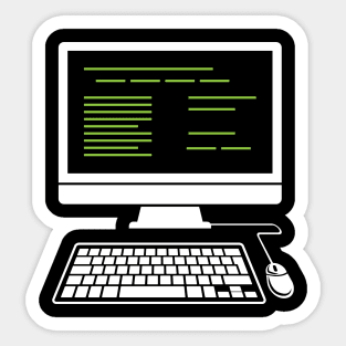 Desktop Computer Coder - Funny Programming Sticker